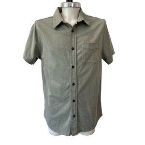 J.CREW~ Mens Green Short-Sleeve Button-Up Shirt 100% Cotton, Size L
